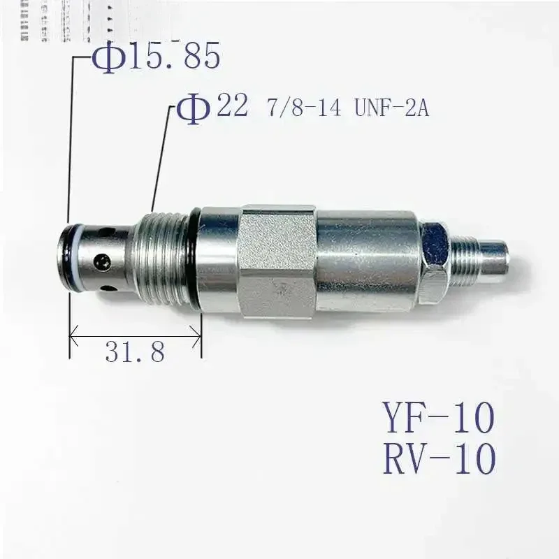 Hydraulic Thread Insertion Direct Acting Relief RV10-00 Pressure Regulating Range-250Bar