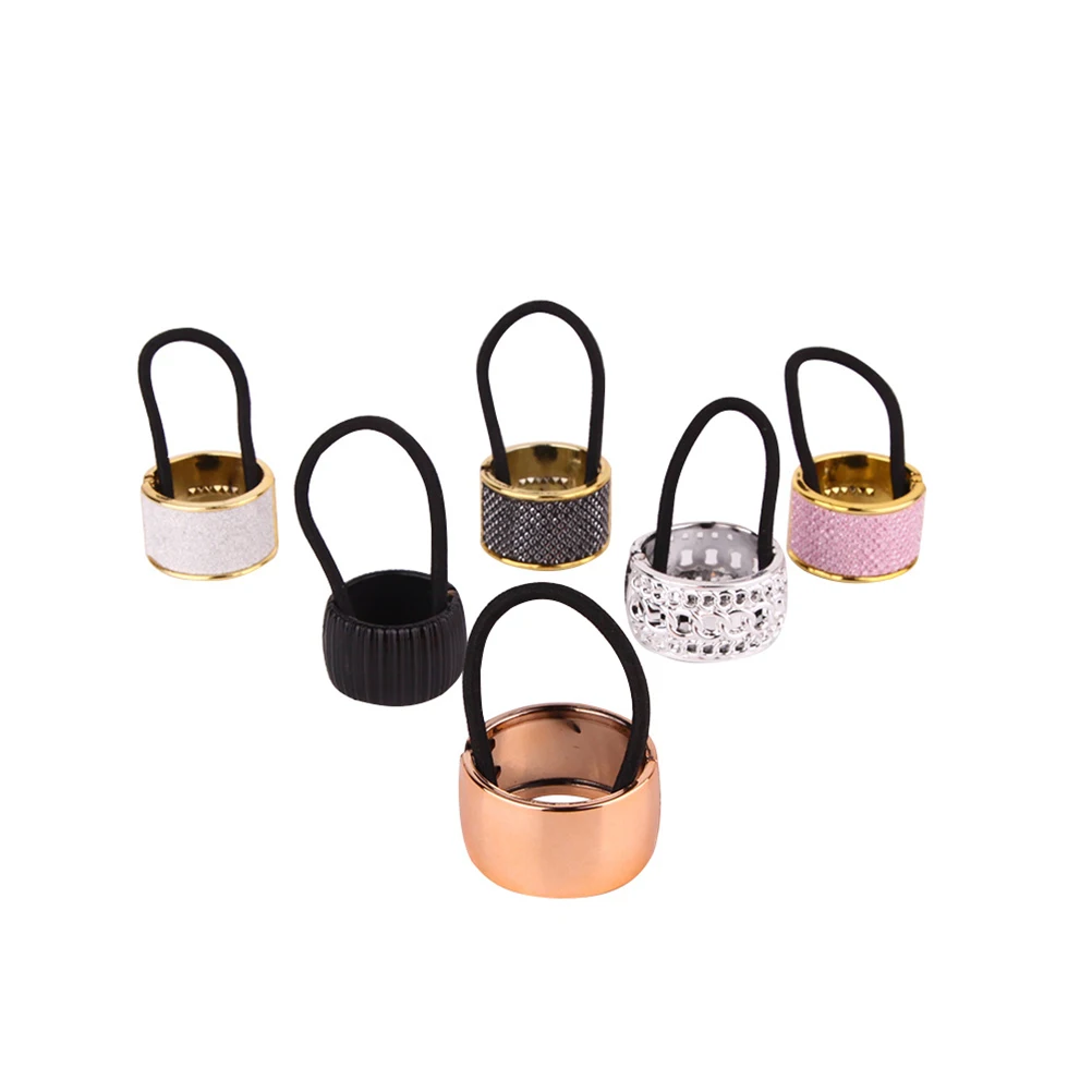

6 Pcs Hair Ring Ponytail Button Set Elastic Bands Rope for Women Headgear Round Holder Ties
