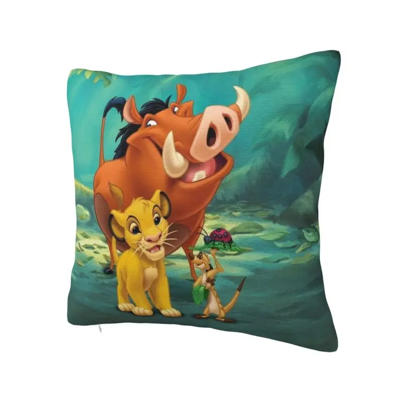 Custom Luxury Lion King Simba Cushion Cover 40x40cm Soft Throw Pillow Case for Car Square Pillowcase Bedroom Decoration