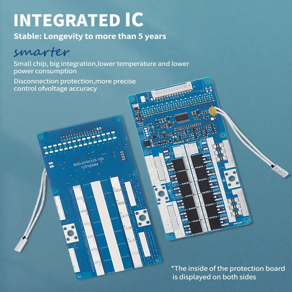 BMS 15S 54V 30A/50A لوح حماية Li-ion PCB مع سلك توازن ومنفذ مشترك لدرجة الحرارة، لسيارة التوازن