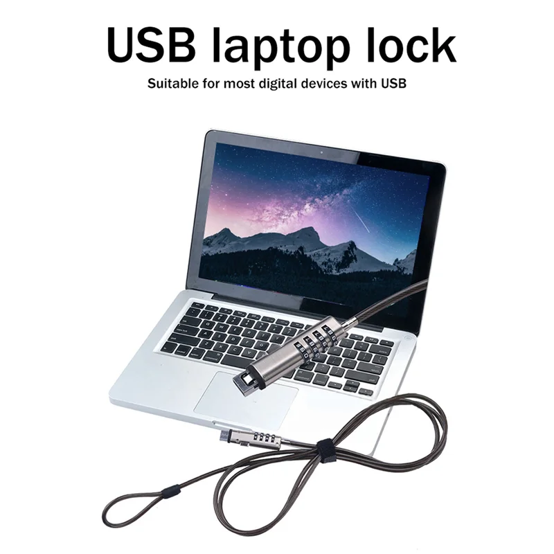 BNVN-4X USB قفل بكلمة مرور قفل الكمبيوتر حماية كلمة المرور قفل مضاد للسرقة قفل عالمي للكمبيوتر المحمول قفل بكلمة مرور
