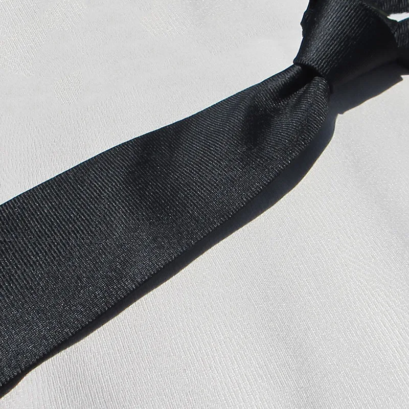 ربطات عنق رجال الأعمال باللون الأسود 100% ربطة عنق حريرية حقيقية عالية الجودة موضة ربطات العنق الرسمية لحفلات الزفاف طويلة كاجوال Cravate #4