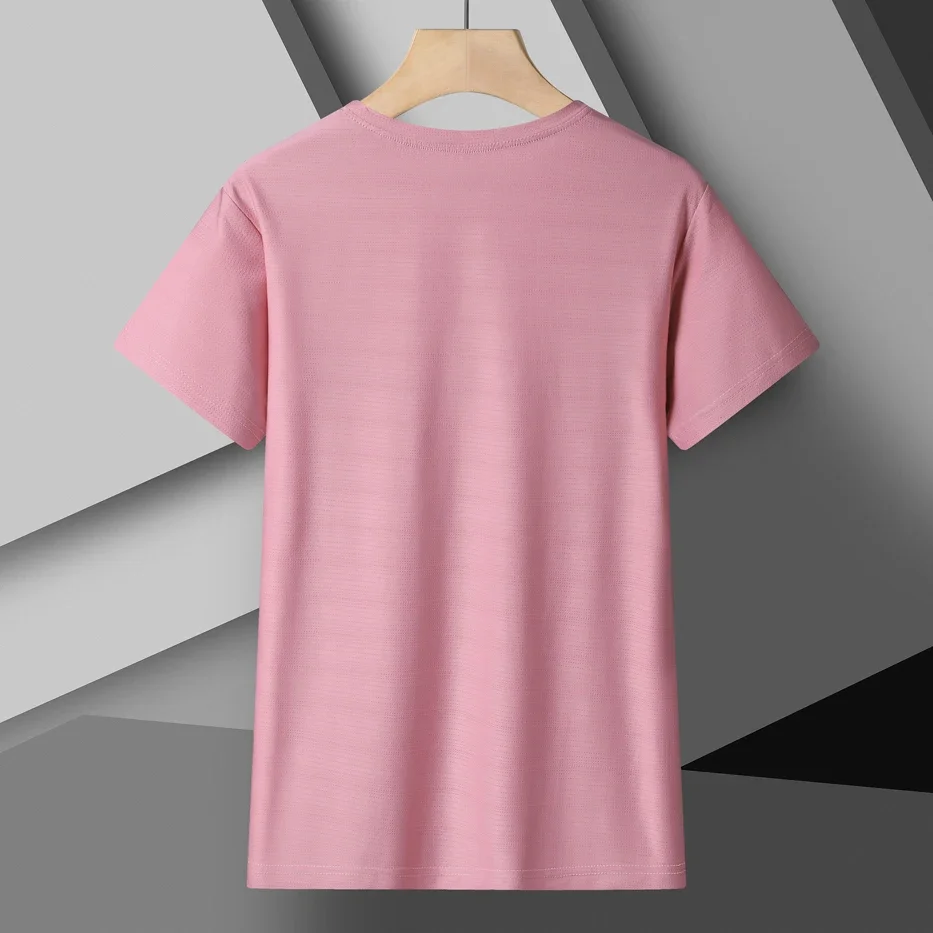レディース反射ランニングTシャツ - 夏用高弾性通気性速乾アイスシルクスポーツトップ、クールな半袖アクティブTシャツ