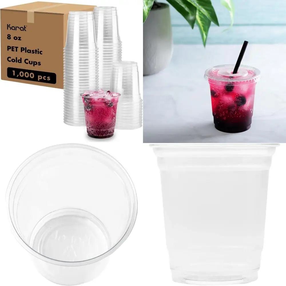 

Прозрачные одноразовые пластиковые стаканчики емкостью 8 унций для холодных напитков, идеально подходят для кофе, газировки и сока. | Холодные чашки 78 мм