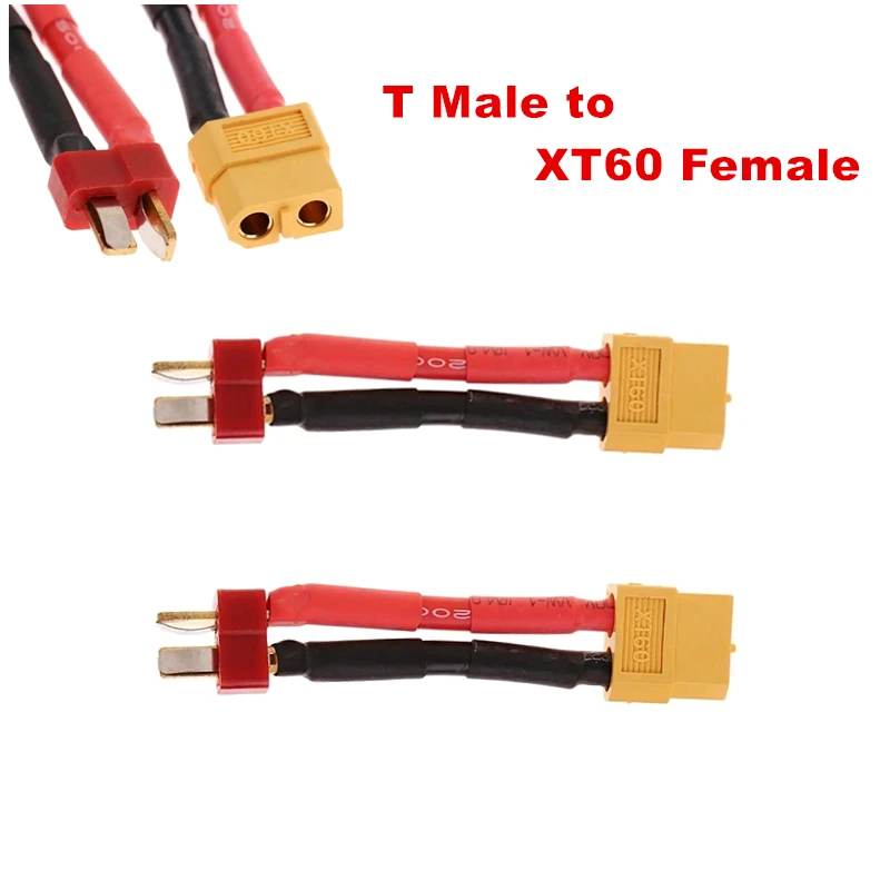1-5 шт. XT60 к T к XT60 соединительный кабель-адаптер с силиконовым проводом 12awg 5 см 1-5 шт. XT60 к T к XT60 соединительный кабель-адаптер с силиконовым проводом 12awg 5 см