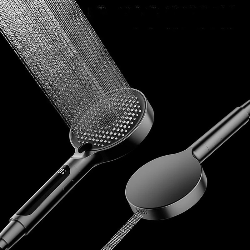 Large Screen Showerhead 4-speed Mode Temperature Display Portable Shower Shower Accessories Showers for Bathroom