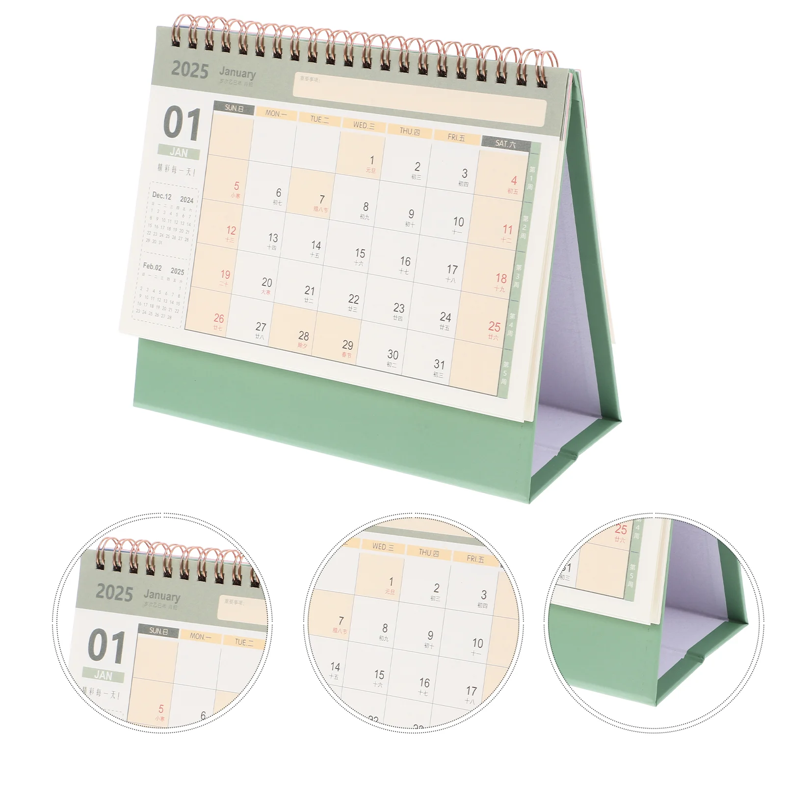 Advent Calendar for Children Desk Monthly Memo Decorative Office Small Table Electronic Green Standing