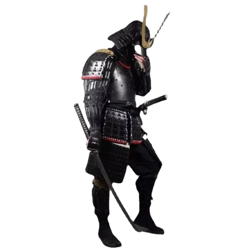 High Quality Japanese Black Samurai Armor Imperial Bushi Tousei-gusoku Cold Rolled Steel Japan Warrior Armour Helmet Wearable