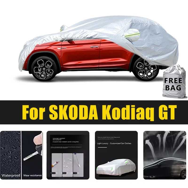 

For SKODA Kodiaq GT Car Cover Outdoor Protection Covers Snow Sunshade Waterproof Dustproof Exterior UV Car Accessories
