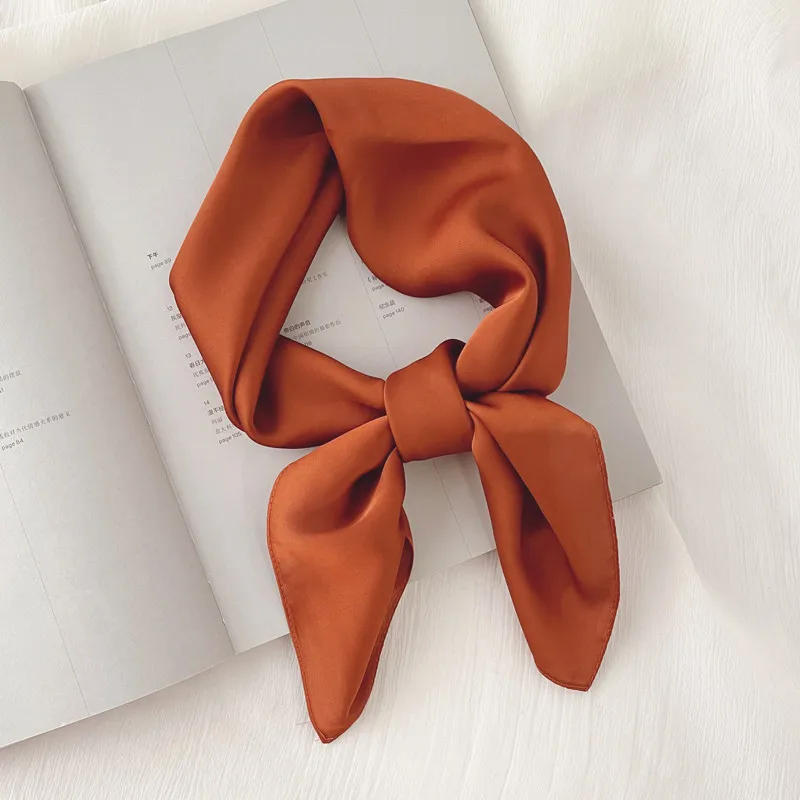 New 70*70cm Silk Square Scarf Women Soft Satin Hairband Neckerchief Tie Female Headband Foulard Bag Ribbon Gift Luxury