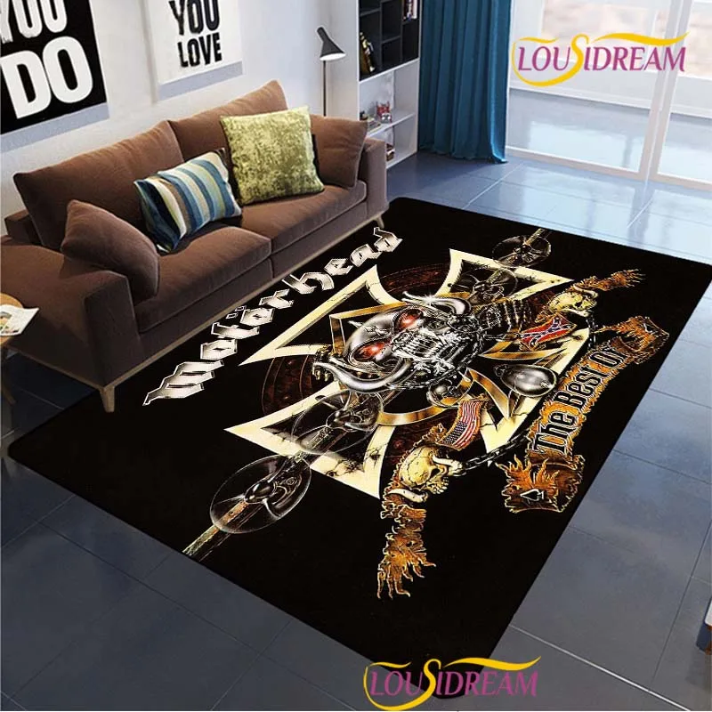 Metal M-MOTO-HEAD-Band Rock Non-Slip Rug for Living Room,Bedroom,Playroom,Kitchen,Door Prayer Floor Mat Decor Rug Gift Alfombra