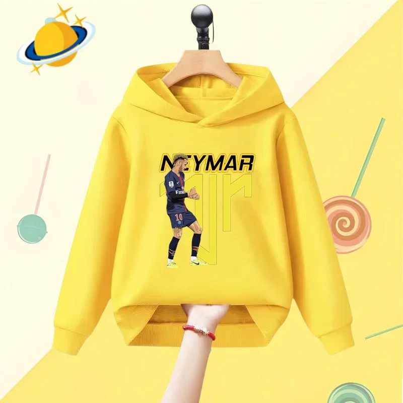 Soccer star Neymar cartoon children's hoodie cartoon print autumn/Winter long sleeve sweatshirt casual top for boys and girls