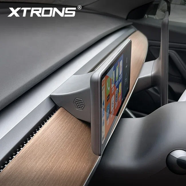 XTRONS 8.9 بوصة تعمل باللمس شاشة سيارة Linux OS أداة العنقودية فيديو السيارة مع نظام ملاحة GPS لـ tesla Model 3 Y