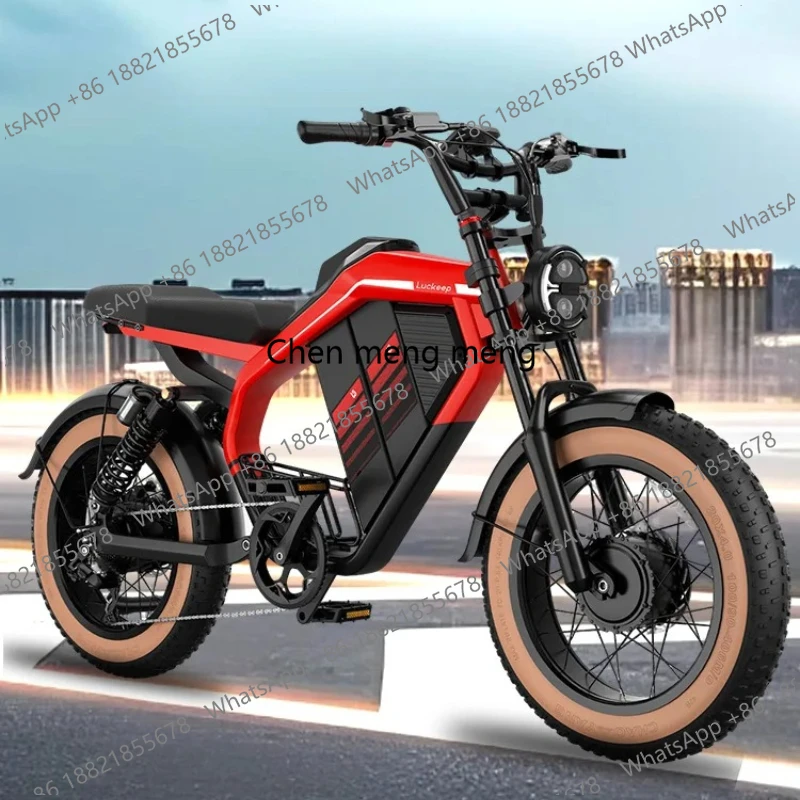 20-Inch Electric Retro Cross-Country Motorcycle Steel Frame