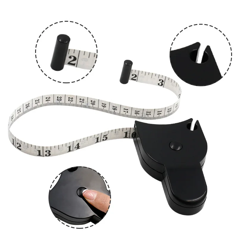 Torch-shaped circumference tape measure cm-inch Y-shaped automatic shrinkage tape measure 1.5 meters metric inch measuring tape
