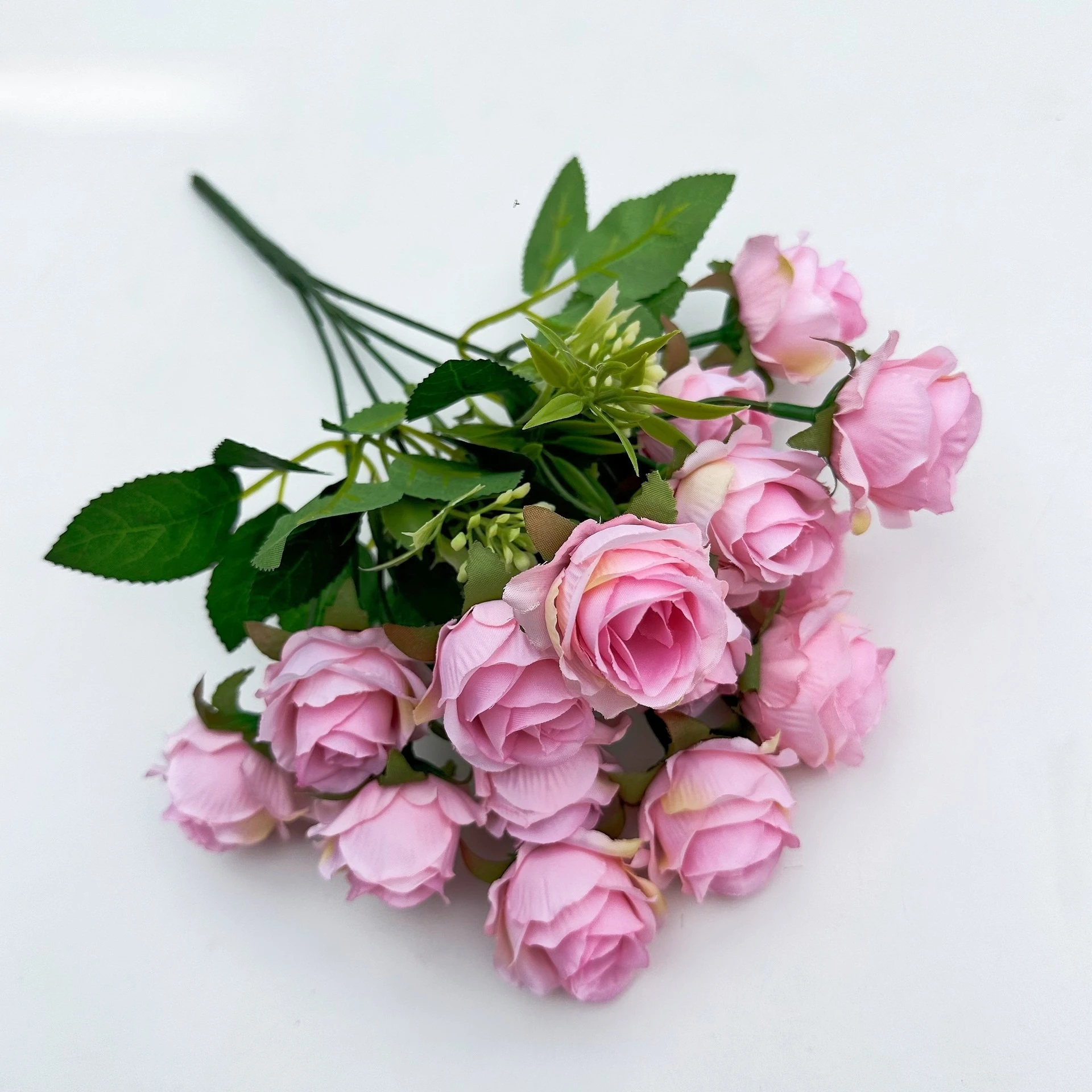 15 Köpfe Künstliche Seidenrosen Brautstrauß für Heim, Hochzeit, Blumenarrangement, Garten, Künstliche Blumen, DIY-Geschenk, Deko – Detail 4