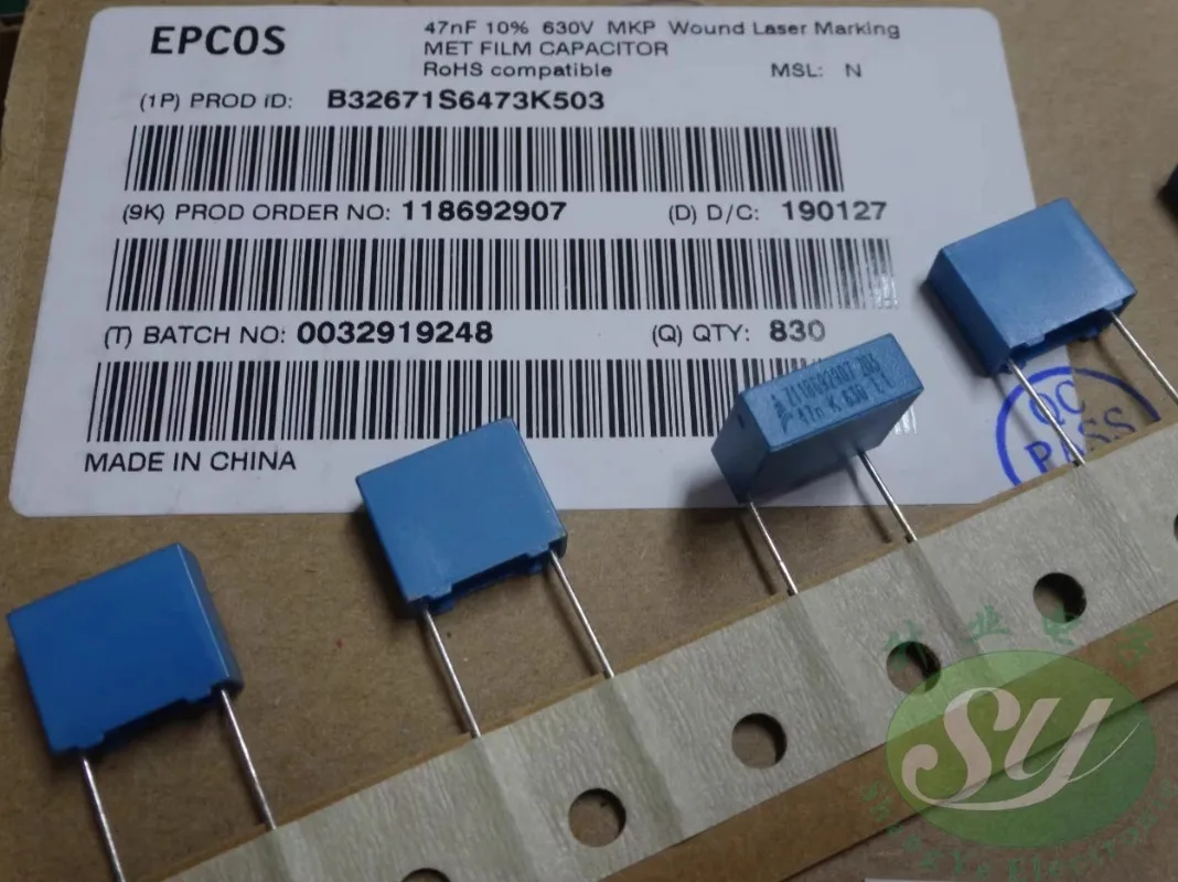 

10PCS EPCOS 0.047uf/630v 47nf 473 MKP New 10mm film capacitor B32671S6473K