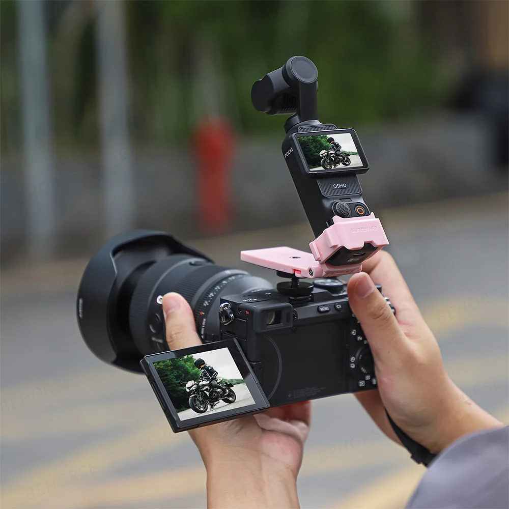 Osmo Pocket 3用 猫耳型マグネット式マウント デスクトップスタンド コールドシュー拡張アダプターブラケット付き DJI Osmo Pocket 3アクセサリー