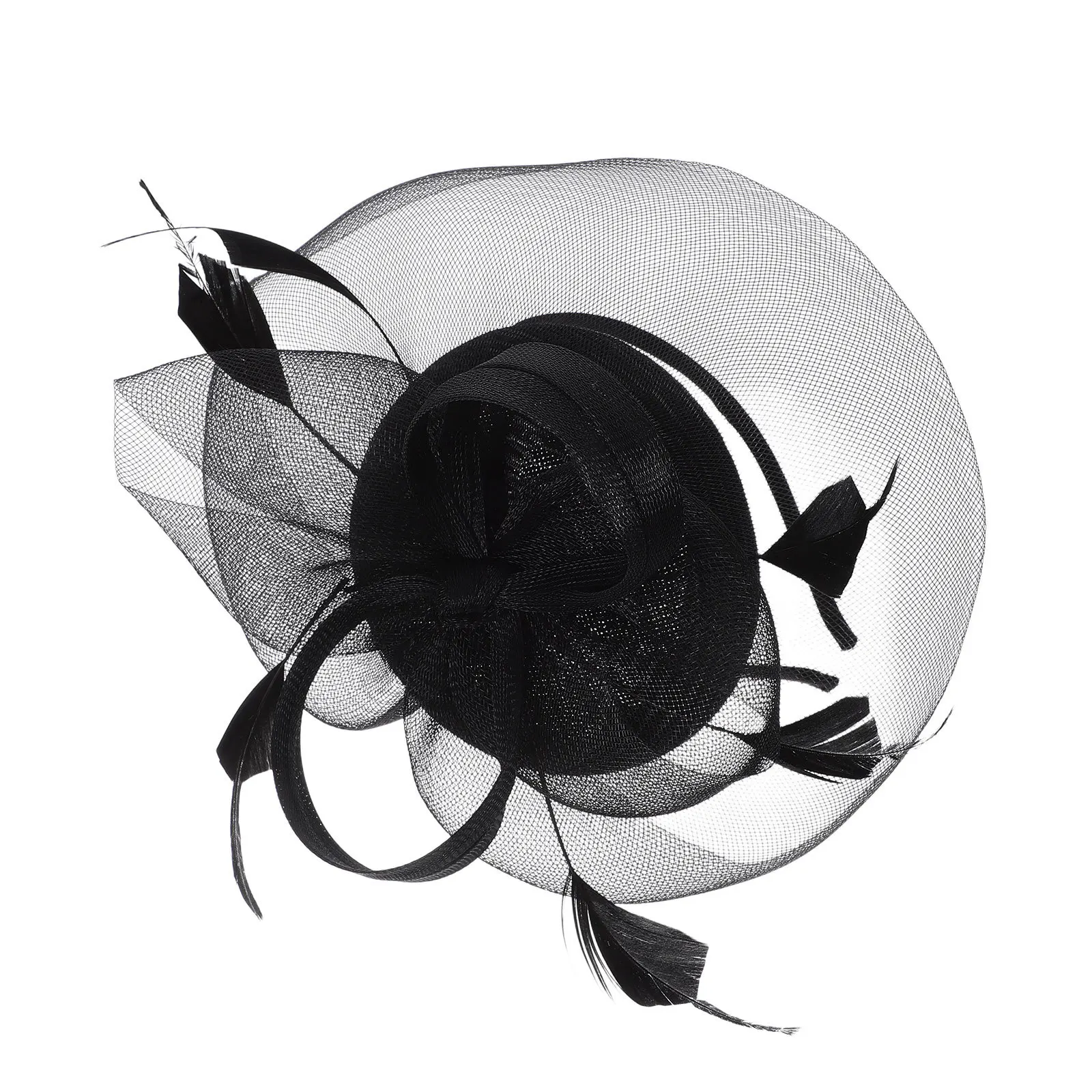 

Gauze Fascinator Headband Hat Women Hair Decor For Tea Party Wedding Banquet Artificial Plume Lightweight Mesh Design