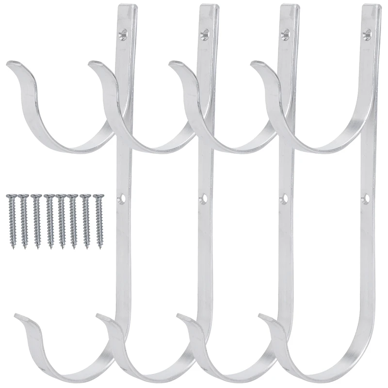 

Pool Pole Hanger Premium 4Pc Aluminium Holder Set, Hooks For Telescopic Poles, Skimmers, Leaf Rakes, Nets, Brushes, Vacuum Hose,