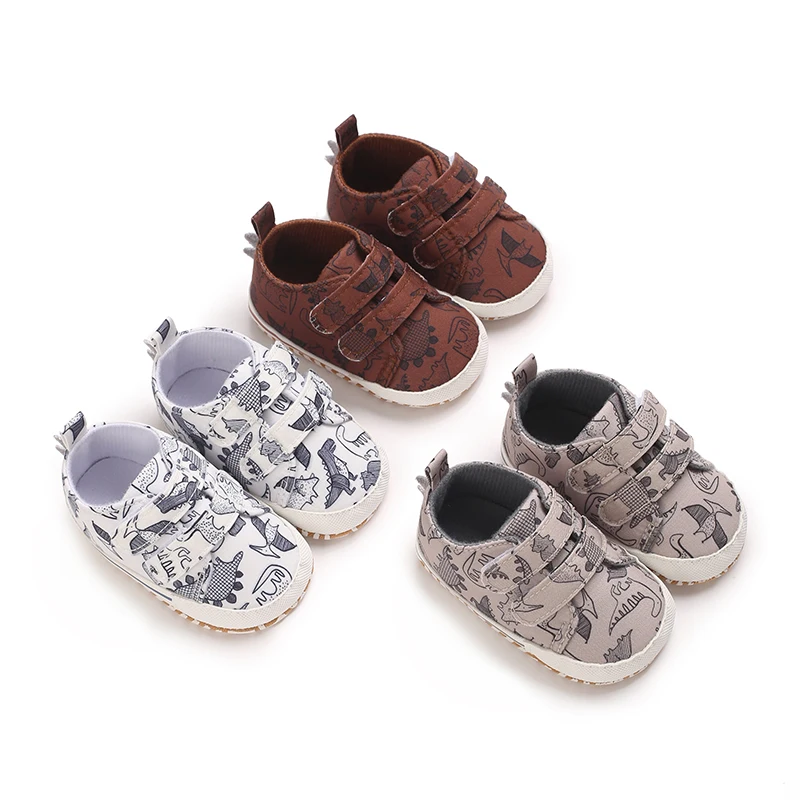 Baby Girls Boys Shoes Soft Sole Infant Sneakers Dinosaur Toddler Prewalker Camouflage Newborn Cozy Slip-on First Walker Crib Sho