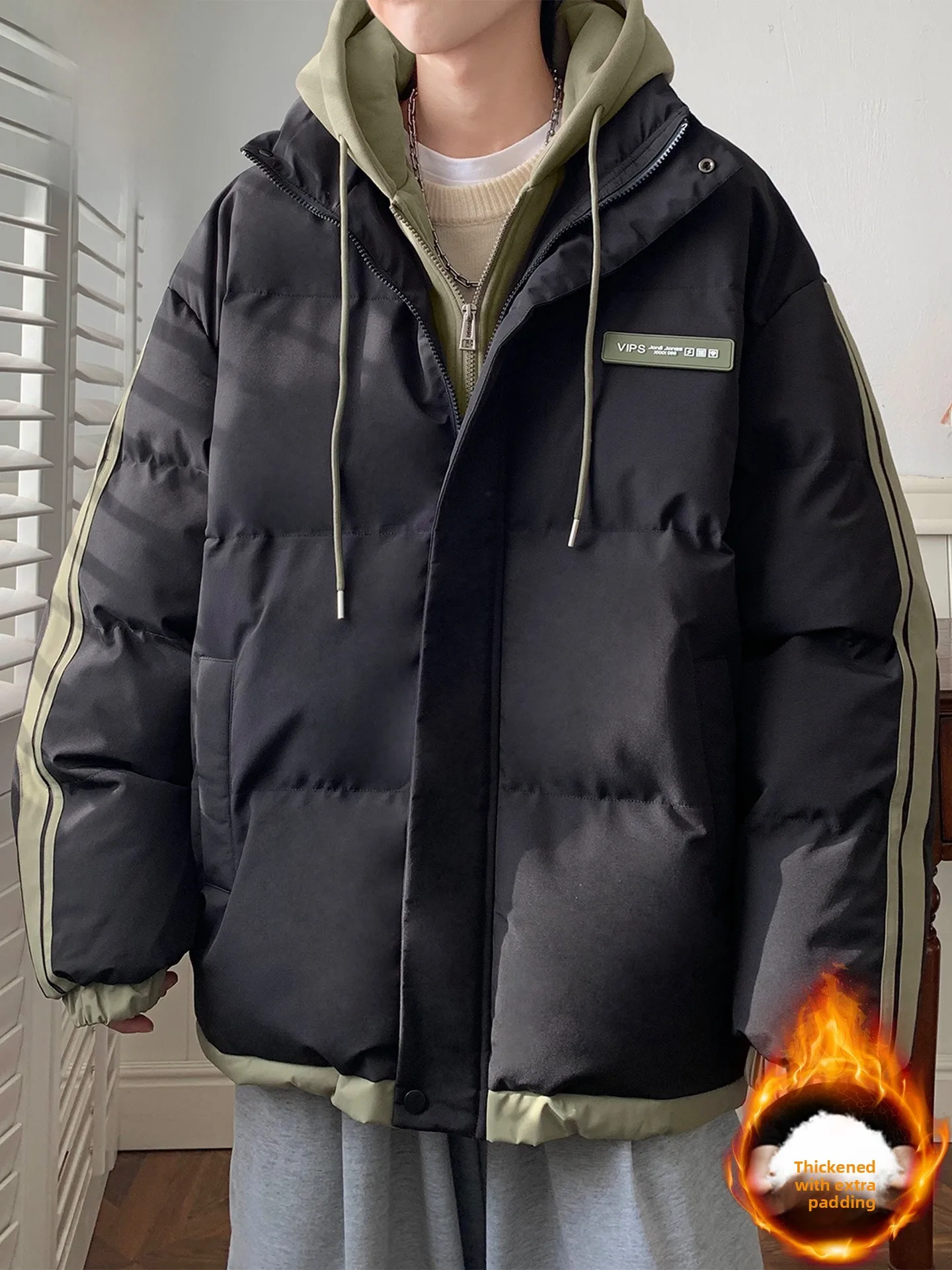 

Зимнее пальто TUCANO Woodpeer Brand: новое, утепленное, хлопковое, с капюшоном, в стиле пэчворк, имитация двухслойности, очень теплое, ветрозащитное