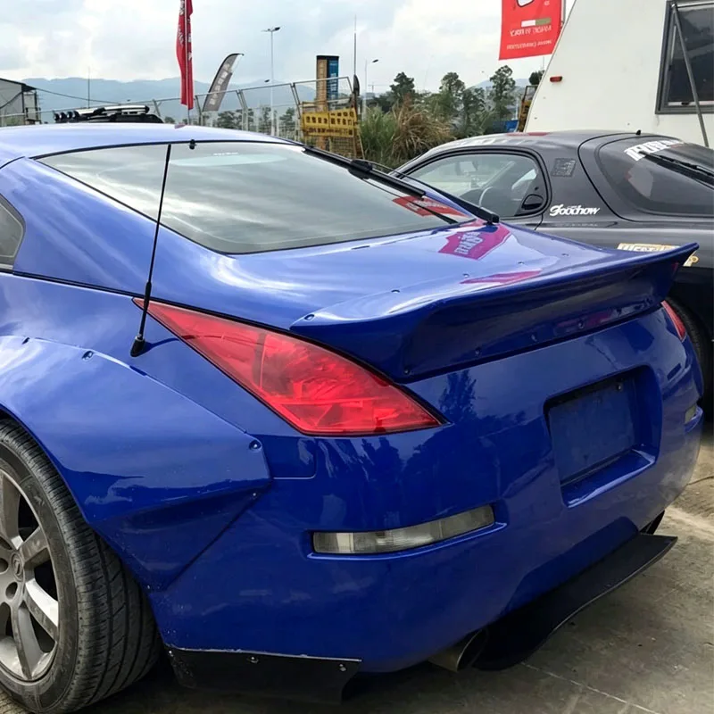 Carbon fiber Compatible Spoiler Glossy Balck for 2001-2012 Nissan 350Z Z33 RB style Trunk Wing Rear Body Kit Lip Unpainted