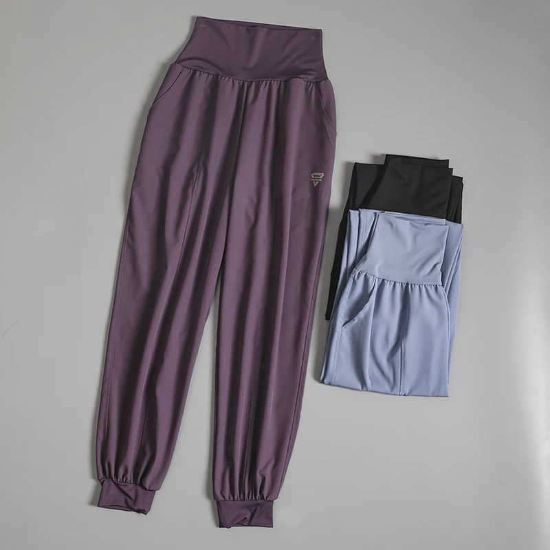 Women's High-Waist Yoga Pants Loose Fit Quick Dry Breathable Sportswear Casual Running Fitness Long Trousers Harlan Lantern P...