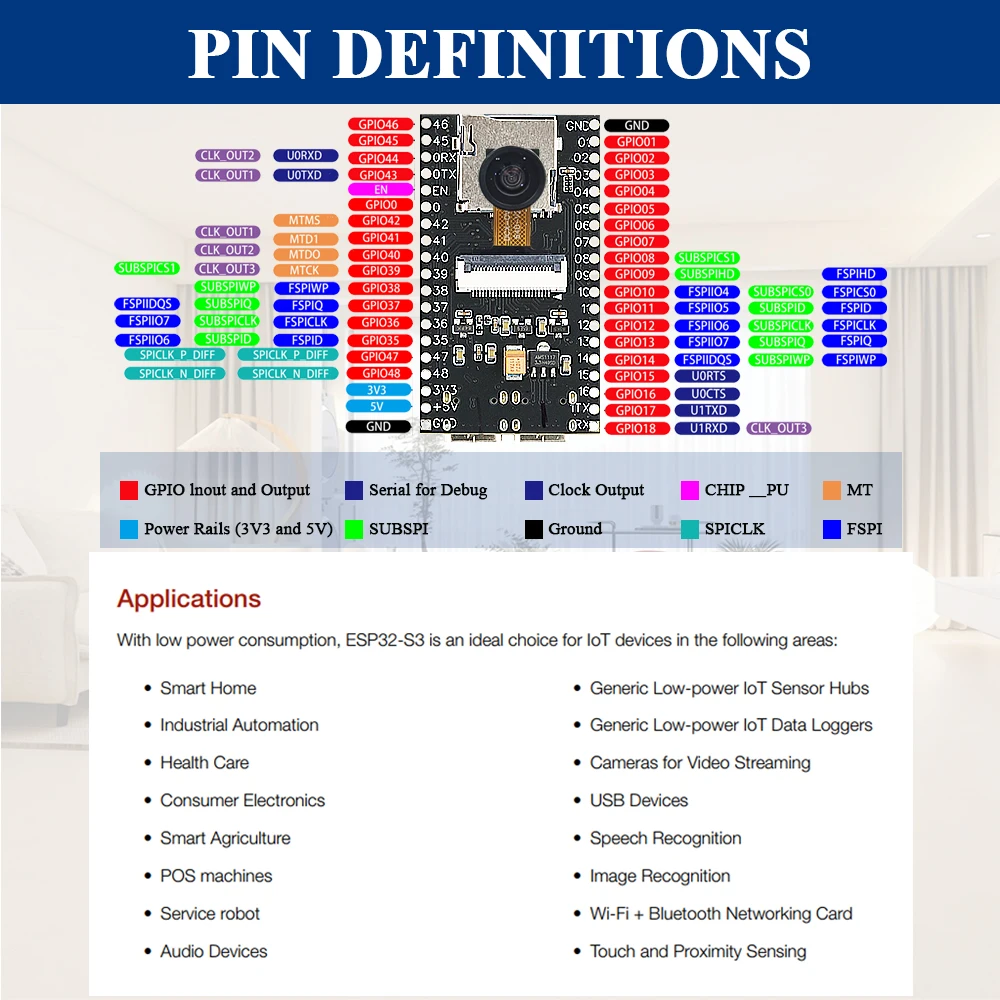 ESP32-S3 scheda di sviluppo 2.4G Wifi BT modulo con microfono OV2640 modulo fotocamera nuovo ESP32 S3 N16R8 CAM 8MB PSRAM 16MB FLASH