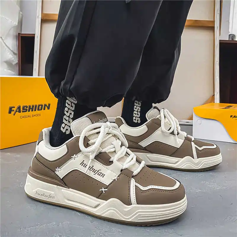

Thick Sole Parkside Mens Casual Sneakers Basketball Tan Boots Men's Shoes Sport New Style Wholesale To Resell Hit Top Grade