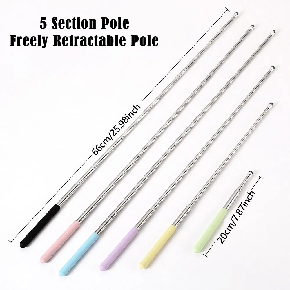 High Quality 66cm Stylus Pen Retractable Five Sections Teaching Sticks Macaron Color Touch Screen Pen Students view 6