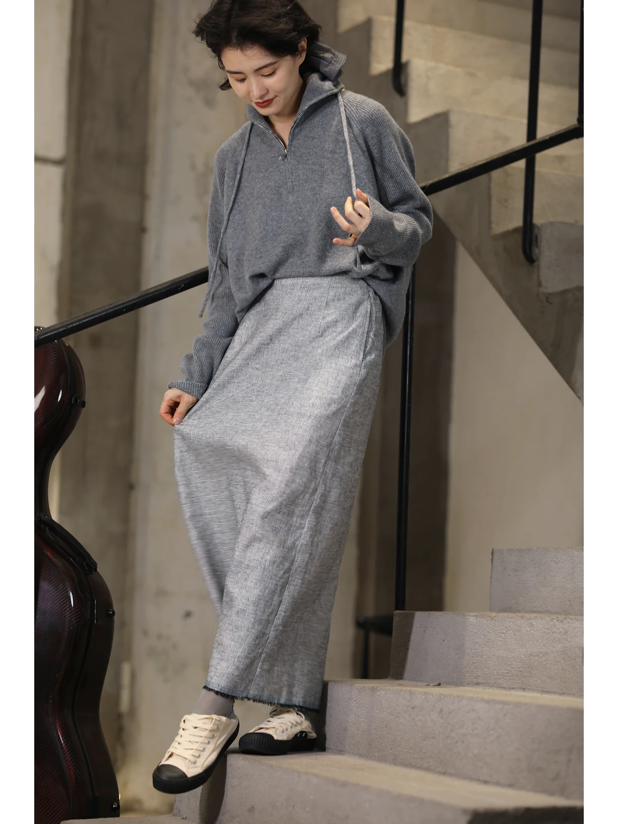 

Ninth Cloud Galaxy Dreng f Skirt with Frayed in Linen Silver Tead ey High Waist Casual Sle for Women