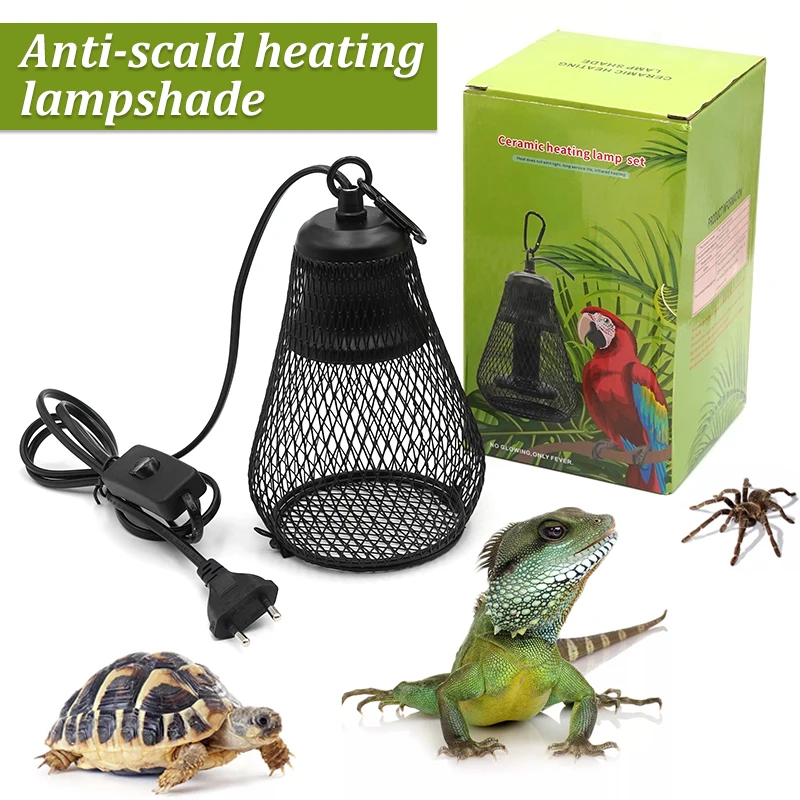 1pcs Pet Reptile Heat Lamp Shade Infrared Ceramic Heat Emitter Pet Coop Heater Guard for Chicken Lizard Turtle Brooder Snake