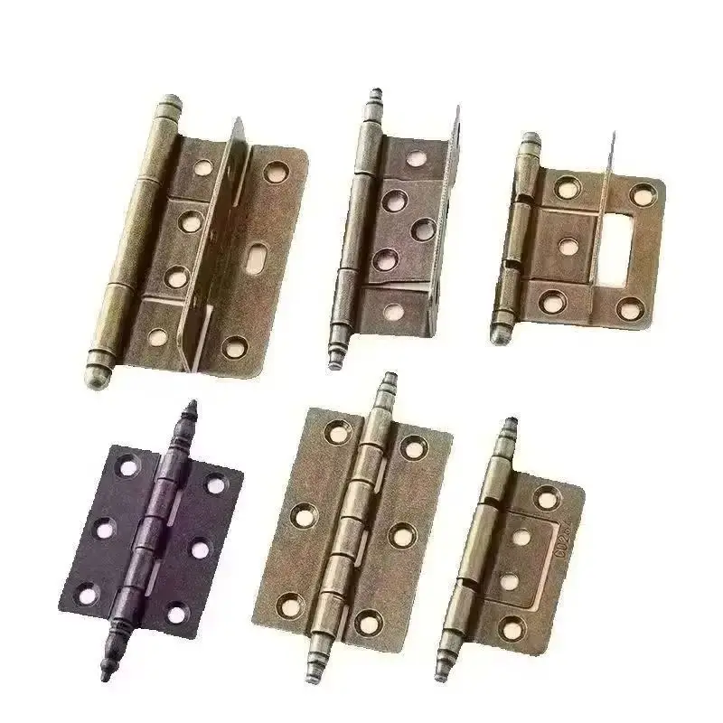 European Antique 8PCS Metal Furniture Hinges Cupboard Wardrobe Closet Cabinet Door Hinges Screen Splints Hinges Bronze Tone