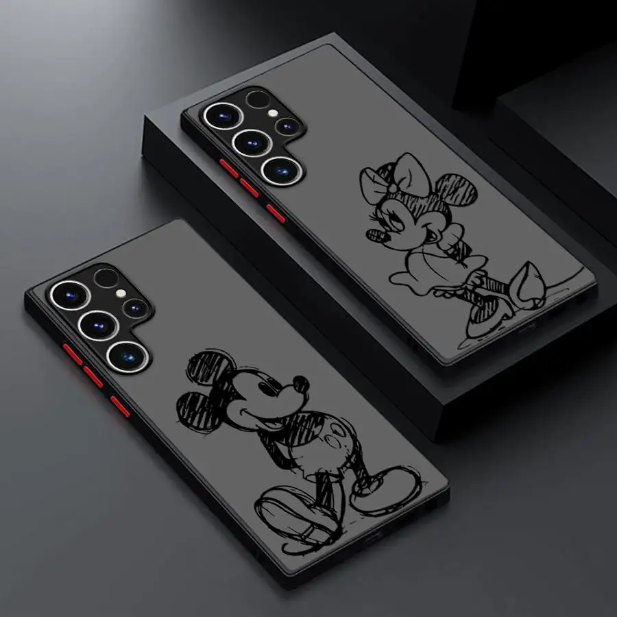 Funda Disney Mickey Minnie para Samsung Galaxy S26 S24 Plus S23 FE S20 S25 Ultra S22 S21 Note 20 10+