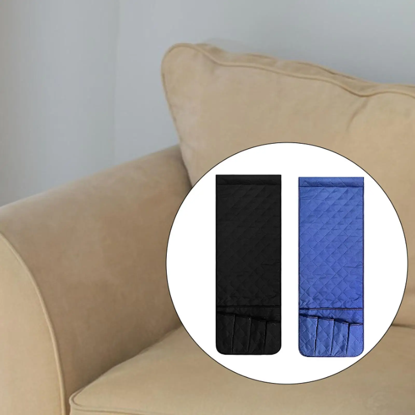

Couch Armrest Storage Solution with 5 Pockets for Remote And Books