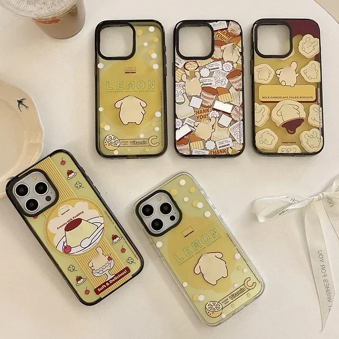 2.5 Acrylic Dog Dessert Pattern iPhone 12 13 14 15 Pro Max Protective Case