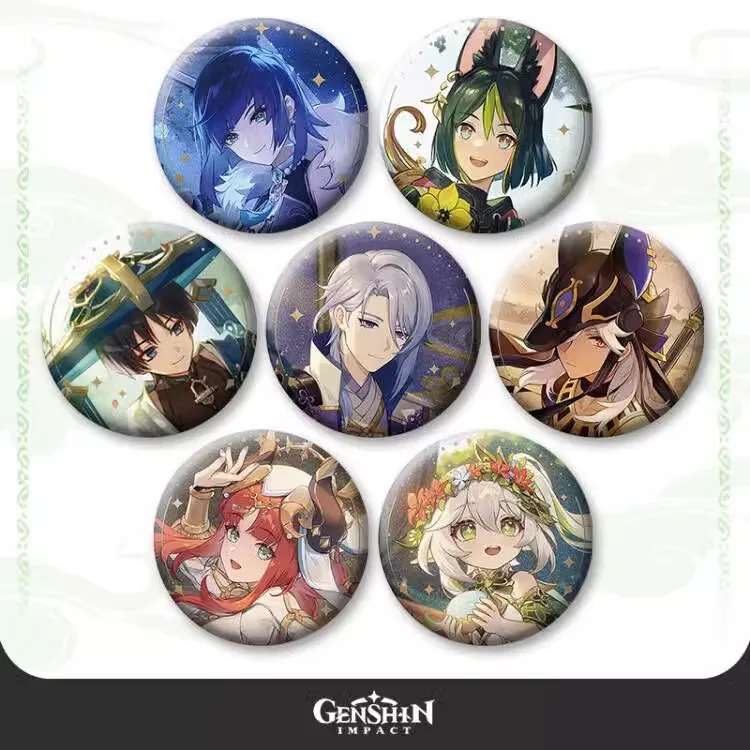 Anime Kamisato Ayato Cyno Nilou Cosplay Anecdote Series Badge Colleagues Ambitus