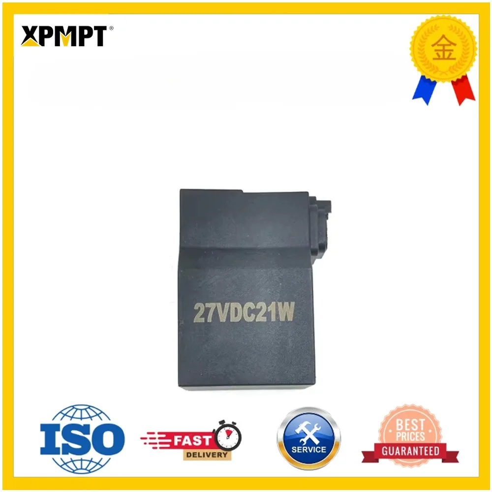 Solenoid Valve Coil (12V/24V) Length 59mm Width 39mm Hole Distance 13mm for R210-9 Excavator Accessories