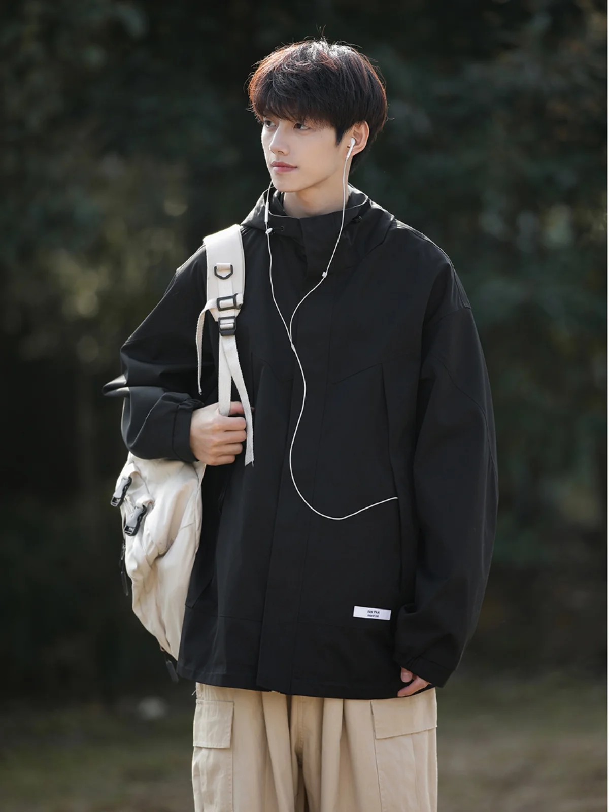 

Мужская уличная водонепроницаемая куртка для альпинизма в американском ретро-стиле, свободного кроя, серия Mountain, с капюшоном, рабочая одежда