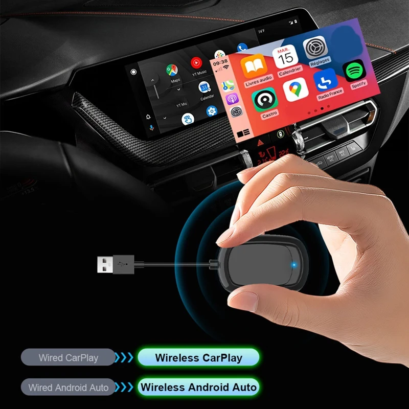 Wireless Carplay Android Auto For Apple Carplay Adapter AI Box Plug & Play Wifi USB Type C Connection Car Accessories