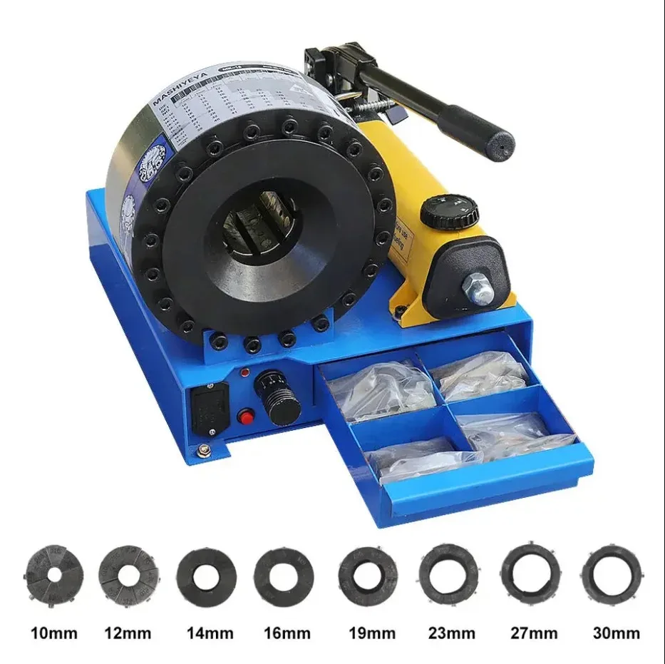 High Pressure Hydraulic Hose Crimper with 7 Sets of Dies Hose Crimping Handheld Hydraulic Hose Crimping Tool (Hose Crimper)