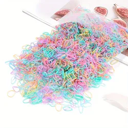 500 unids/bolsa, banda de goma desechable colorida para niñas, lazos para el cabello, diadema para niños, coleteros, bandas, accesorios para el cabello para niños