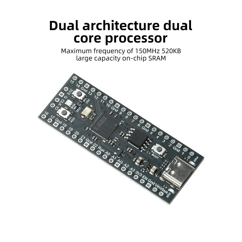 RP2350A Development Board 128Mbit 16MB Dual-Core Module For Raspberry Pi Pico 2 Projects Development Board Type C
