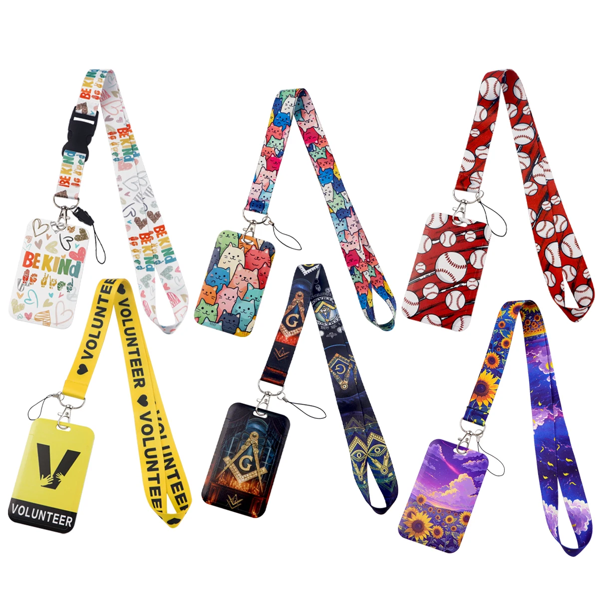

Volunteer Autism Neck Strap Lanyards Keychain Badge Holder ID Card Pass Hang Rope Mobile Phone Key Rings Accessories