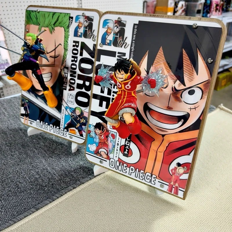 Original  ワンピース Luffy Zoro Anime Figure 3d Decor Painting High Definition Pattern Desktop Display Creative Collectible Gift