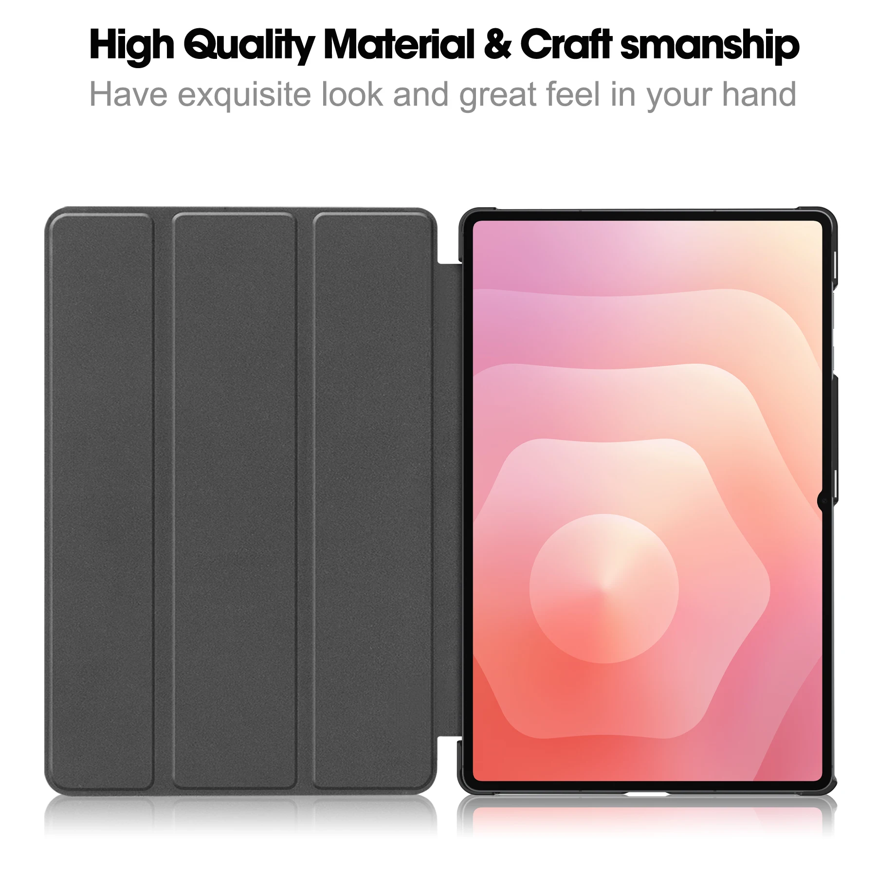 For Samsung Galaxy Tab S11 Ultra Case Anti-Drop Leather Stand Tablet Cover - Black