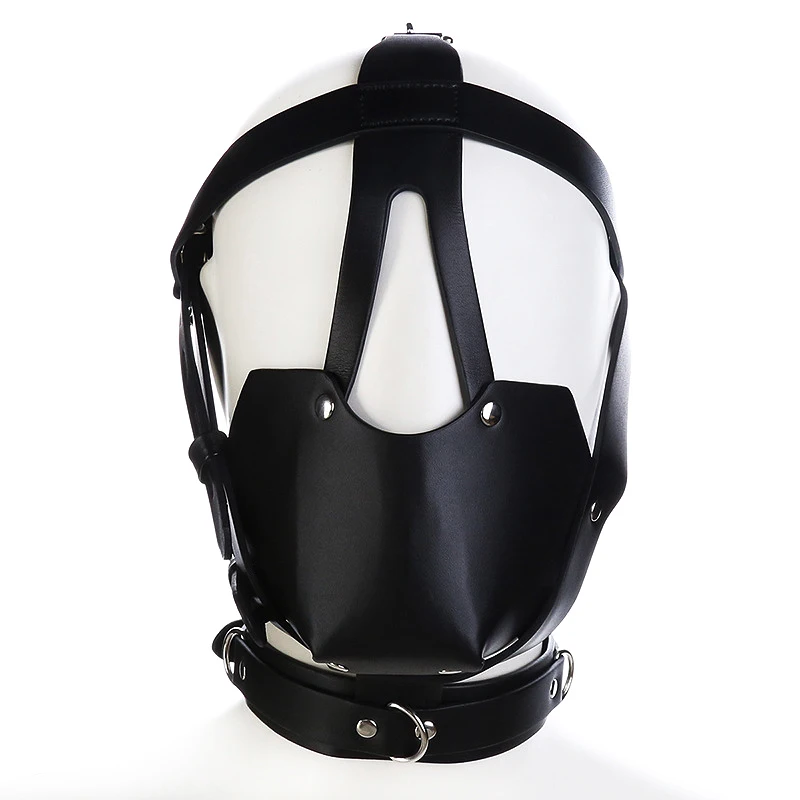 

SM Adult Training Supplies Black Leather Bondage Toys Saddle Type Headgear Helmet Fetish Exotic Accessories Erotic Products