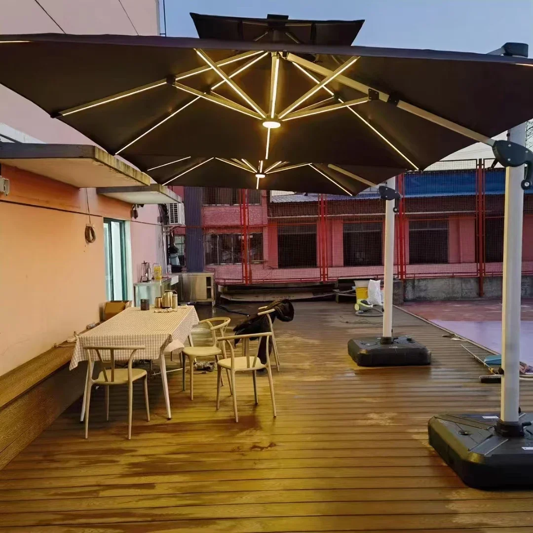 Cantilever Garden Custom Wholesale Parasol Large Patio Outdoor Umbrellas Led For Big Patios With Stand