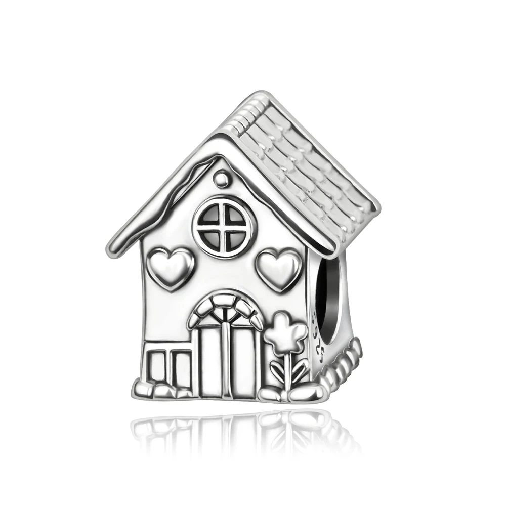 

Ahthen 925 Sterling Silver Hot Sale Beads House Dangle Charm fit Snake Chain Bracelets Necklaces for Women Jewelry Making